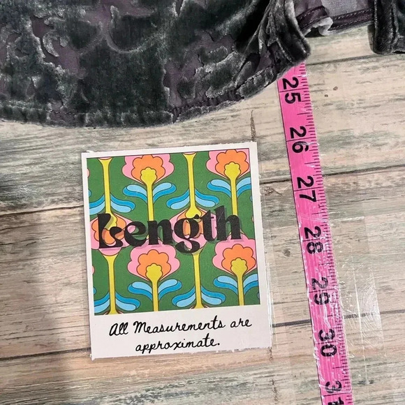 Armani Exchane Womens Velvet Burnout Silk Blend Top Sz S Gray Whimsygoth 90s Y2K - Picture 9 of 9